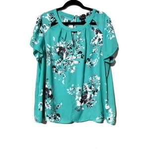 AQUA FLORAL GEORGETTE BLOUSE